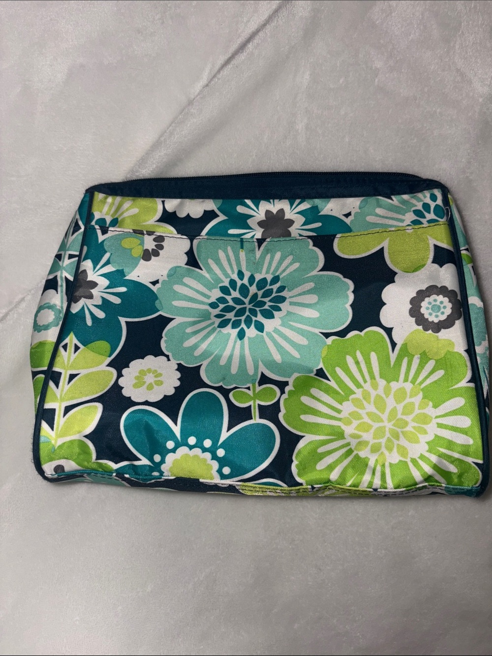 Thirty-One Floral Cosmetic Bag - Blue and Green